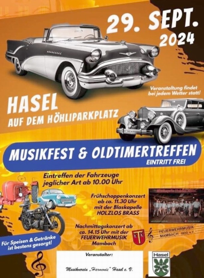 Musikfest mit Oldtimertreffen Hasel 2024