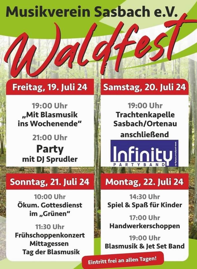 Waldfest Sasbach am Kaiserstuhl 2024